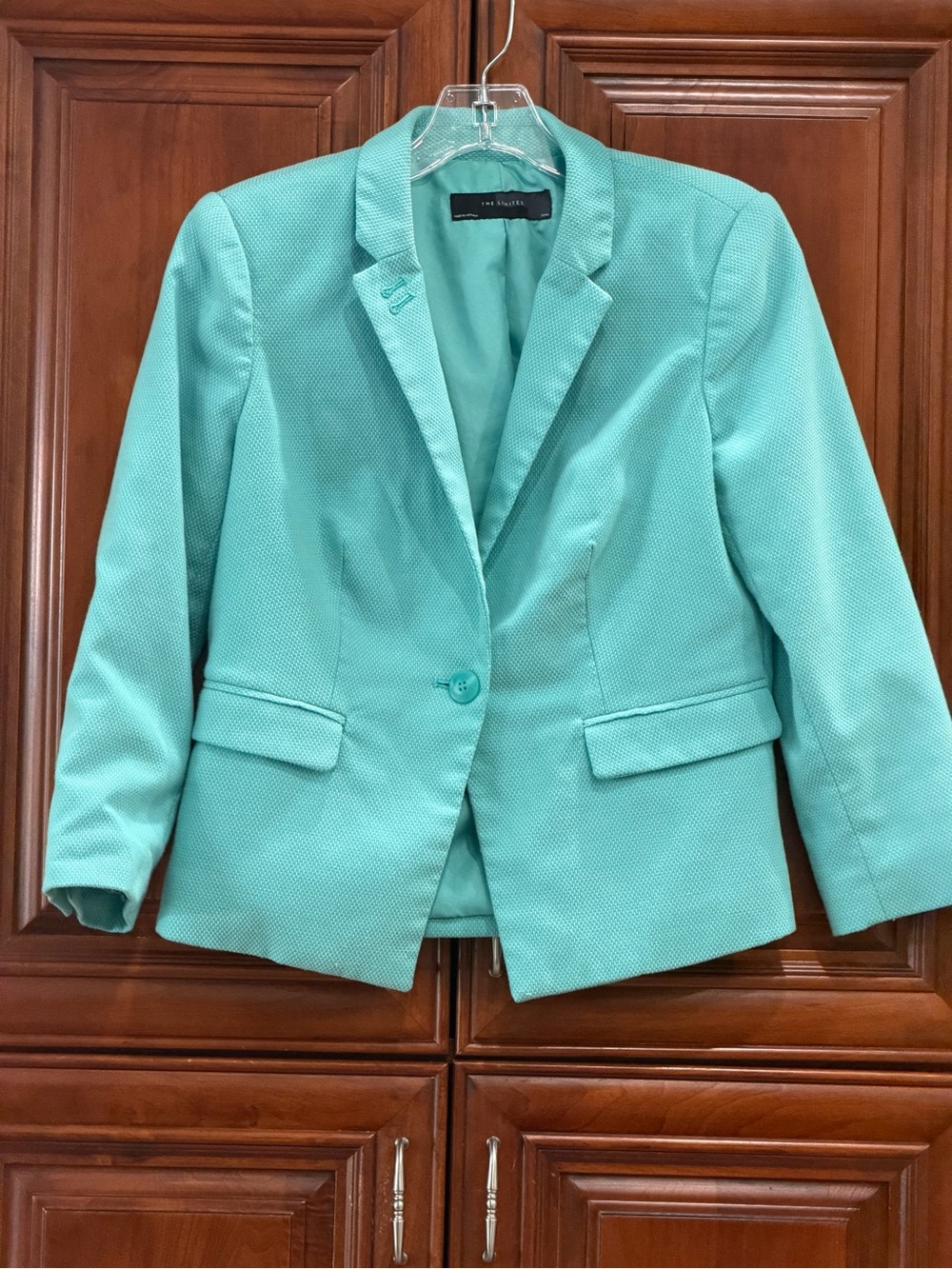 The Limited Aqua Textured Blazer Jacket Small Career Office Spring Mint Blue